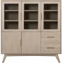 Marte glassskap 140 cm - Eik
