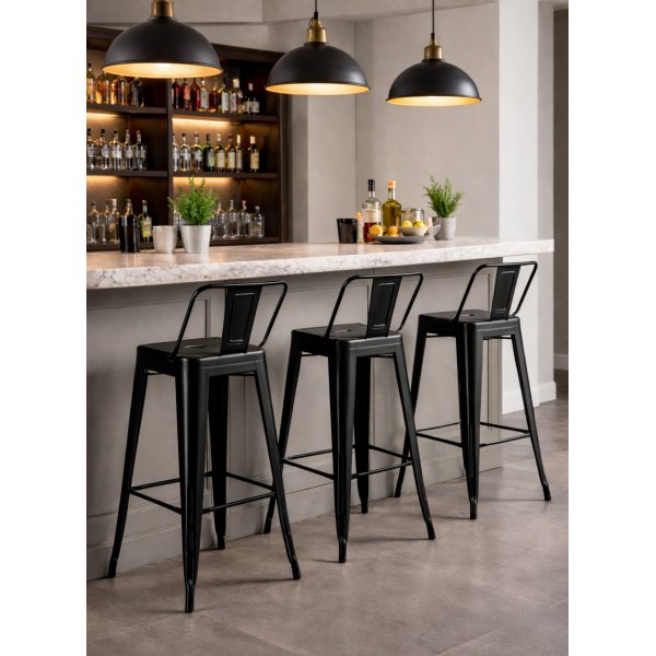 Iris barkrakk i svart metall - Seteh�yde 76 cm