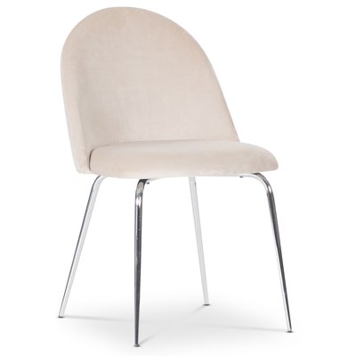 Plaza velvet stol - Beige / Krom + Møbelføtter