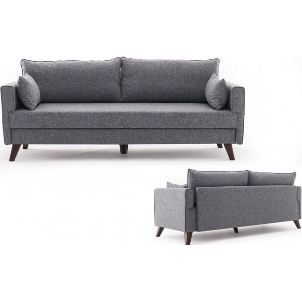 Bella 3-seters sovesofa - Grå + Tekstilrens for møbler Bella 3-seters sovesofa - Grå + Tekstilrens for møbler