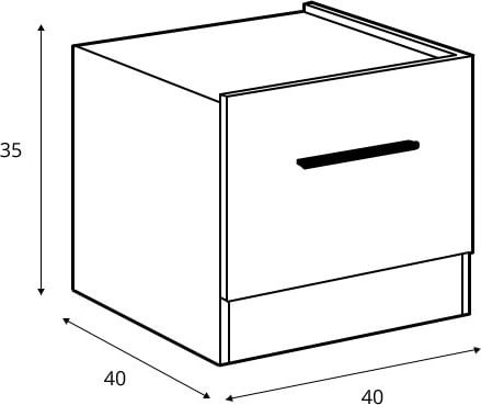 Dentro nattbord høyre - Hvit/stirling eik Dentro nattbord høyre - Hvit/stirling eik