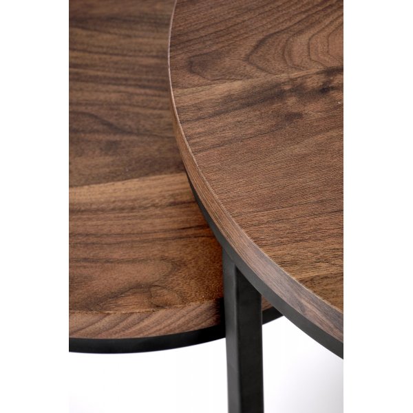 Settbord valnøtt/svart Ø43/53 cm - Tore Settbord valnøtt/svart Ø43/53 cm - Tore