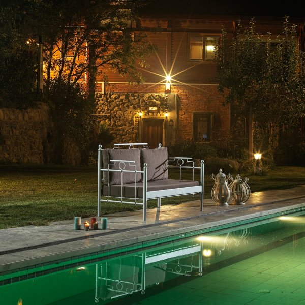 Hampus 2-seters utesofa - Hvit/brun