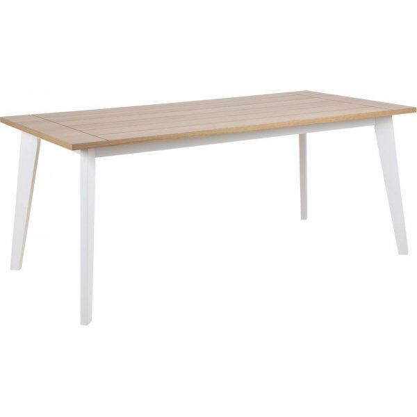 Derry spisebord 180 cm - Eik/Hvit
