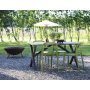 Spisegruppe Scottsdale: 150 cm grtt trebord inkludert 4 stk. Nordan stablebare stoler
