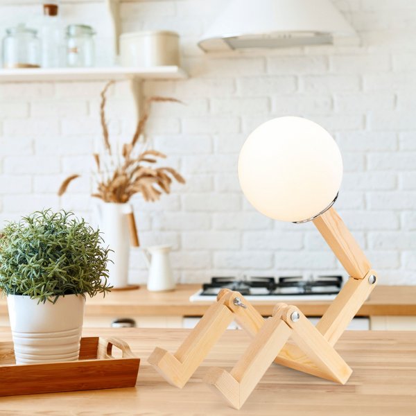 Milet bordlampe, opal - Naturell