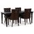 Paris spisegruppe sort bord med 4 Tuva stoler i brun PU med bakhndtak