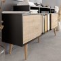 Char media benk - Sort/safir eik