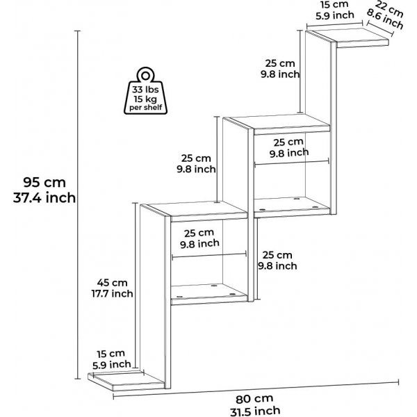 Serpent vegghylle - Hvit