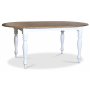 Victoria spisegruppe, ovalt spisebord 178 x 110 cm med 4 stk. Tuva stoler - Hvit / Brunbeiset