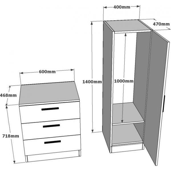 Cecilia skap og kommode - Hvit Cecilia skap og kommode - Hvit
