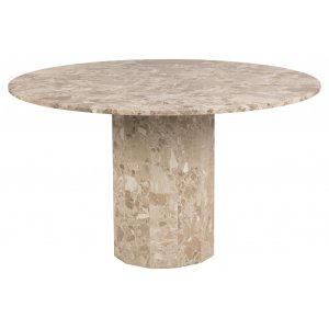 Pegani rundt spisebord 130 cm brun marmorstein