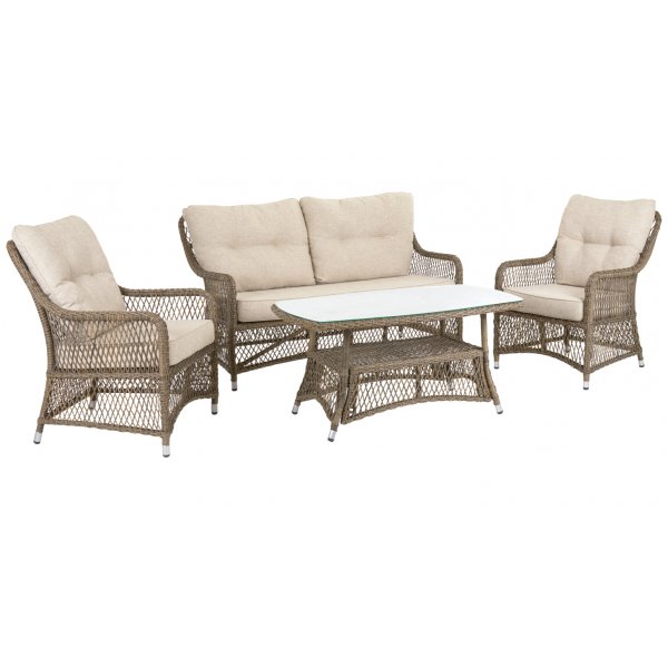 Loungegruppe - Sandö | Naturfarget kunstig rotting Loungegruppe - Sandö | Naturfarget kunstig rotting