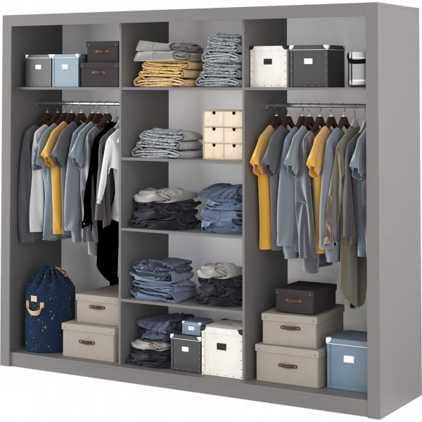 Einar grå garderobe 250x215 cm Einar grå garderobe 250x215 cm