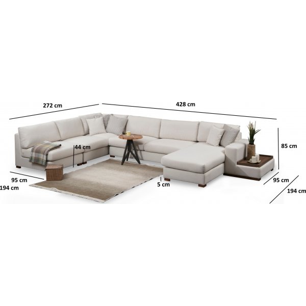 Loke u-sofa - Beige
