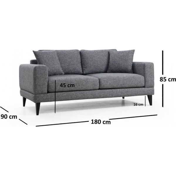 Lido 2-seters sofa - M�rkegr�