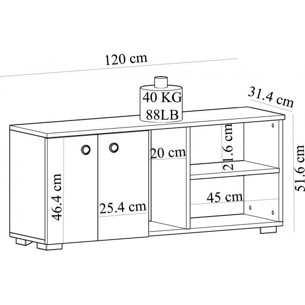 Sarandon skoskap - Hvit/safir Sarandon skoskap - Hvit/safir