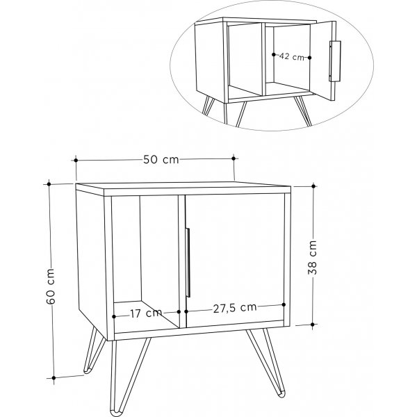 Glynn nattbord - Eik Glynn nattbord - Eik