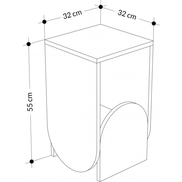 Nun sidebord - Hvit/antrasitt Nun sidebord - Hvit/antrasitt