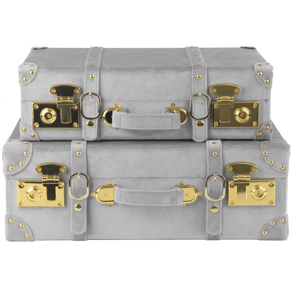 Petit koffert, sett med 2 stk - Gr (Flyel) + Tekstilrens for mbler