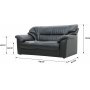 Dominic 2-seters sofa i sort kunstskinn