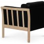 Pure 3-seters lrsofa - Svart (lr) / lyst tre + Flekkfjerner for mbler