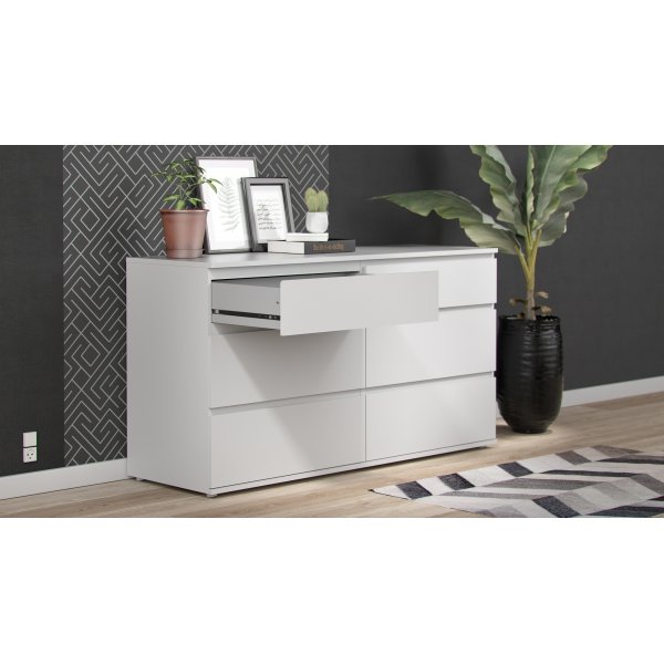 Nova kommode med 6 skuffer - Hvit Nova kommode med 6 skuffer - Hvit