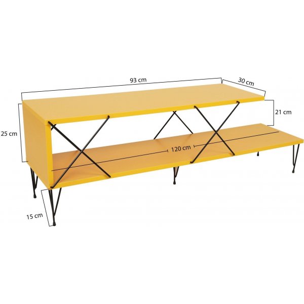 Street mediebenk - Gul Street mediebenk - Gul