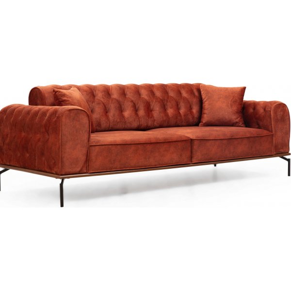 Siesta Capitone 3-seters sofa - Oransje
