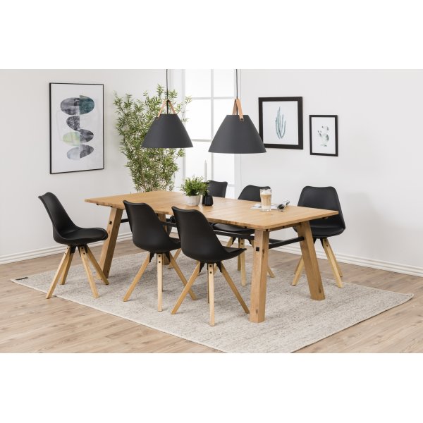 Dima spisestuestol - Sort PU/gummitre