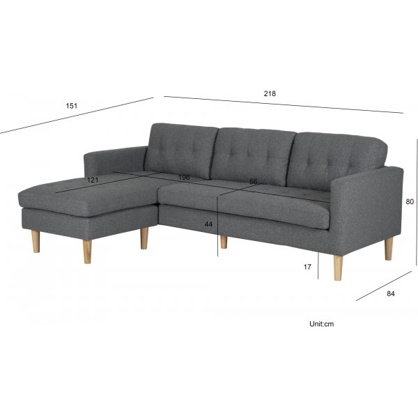 Firenze grå divan sofa vendbar divan Firenze grå divan sofa vendbar divan