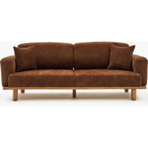 Reims 3-seters sofa - Brun/kobber