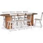 PiPi oval spisegruppe, 240 cm, inkludert 8 stk. hvite Orust pinnestoler - Oljet eikefiner