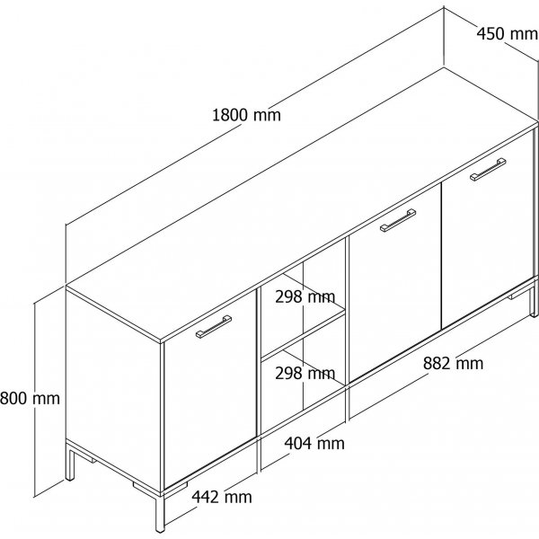 Aurora skjenk - Valnøtt/ antrasitt Aurora skjenk - Valnøtt/ antrasitt