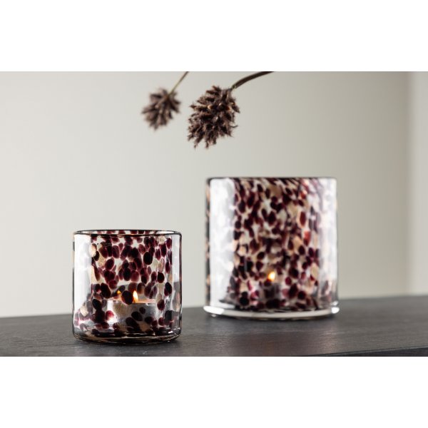 Glora lanterne Ø8 cm - Sort/Hvit Glora lanterne Ø8 cm - Sort/Hvit