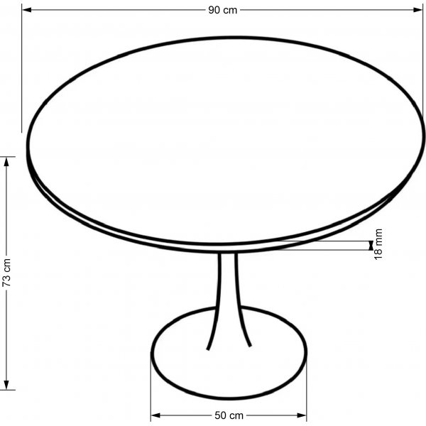Spisebord Ø90 cm - Valnøtt/svart Spisebord Ø90 cm - Valnøtt/svart