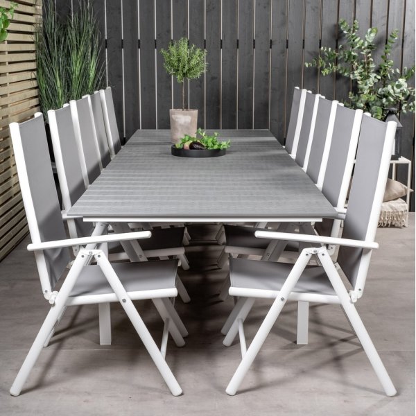 Levels uteservering gruppe med 10 Break stoler - Grå/Hvit Levels uteservering gruppe med 10 Break stoler - Grå/Hvit