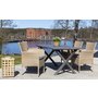 Scottsdale utespisegruppe med 4 stk lenestoler og spisebord 150 cm - Natur
