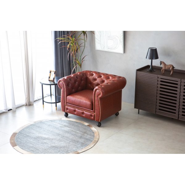 Chesterfield lenestol i brun PU - Charles Chesterfield lenestol i brun PU - Charles