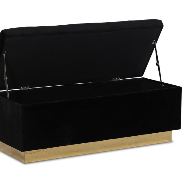 Sengekiste Isabelle med oppbevaring - Svart/messing