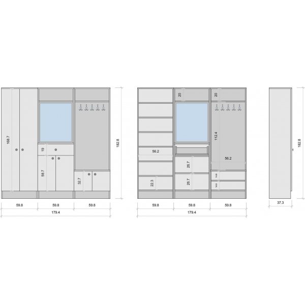 Mendy gangmøbel - Hvit Mendy gangmøbel - Hvit