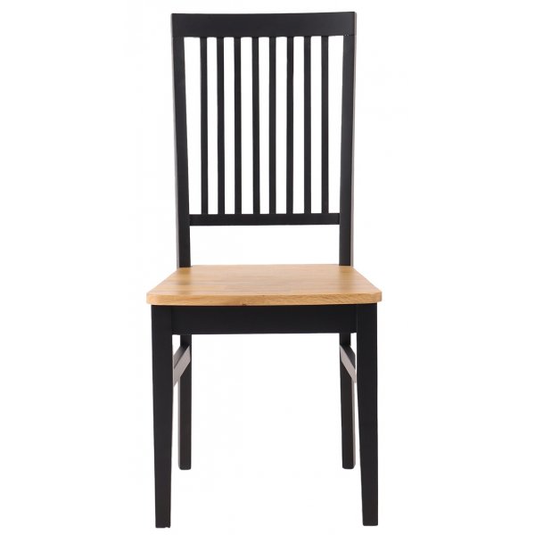 Dalarös klassisk spisestol i oljet eik og sortlakkert tre Dalarös klassisk spisestol i oljet eik og sortlakkert tre