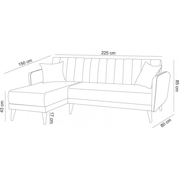 Aqua divansovesofa, venstre - Mrkegrnn