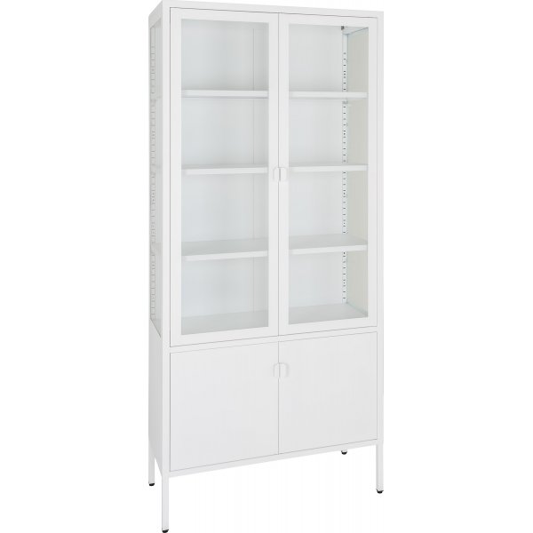 Brisbane glassskap 80 x 35 x 180 cm - Hvit Brisbane glassskap 80 x 35 x 180 cm - Hvit