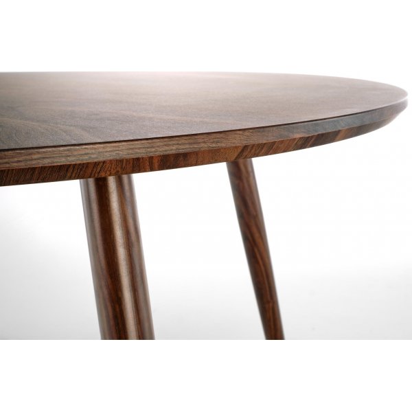 Spisebord i valnøtt 110 cm diameter med gulldetaljer Spisebord i valnøtt 110 cm diameter med gulldetaljer