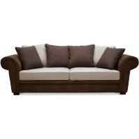 Delux 3-seters sofa med konvoluttputer - Brun/Beige/Vintage Delux 3-seters sofa med konvoluttputer - Brun/Beige/Vintage