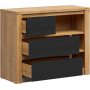 Walton kommode 104,5 cm - Eik/sort