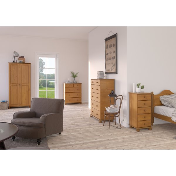 Richmond garderobeskap med 2 drer - Brun