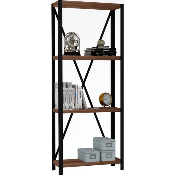 Lola bokhylle - Valnøtt/svart Lola bokhylle - Valnøtt/svart