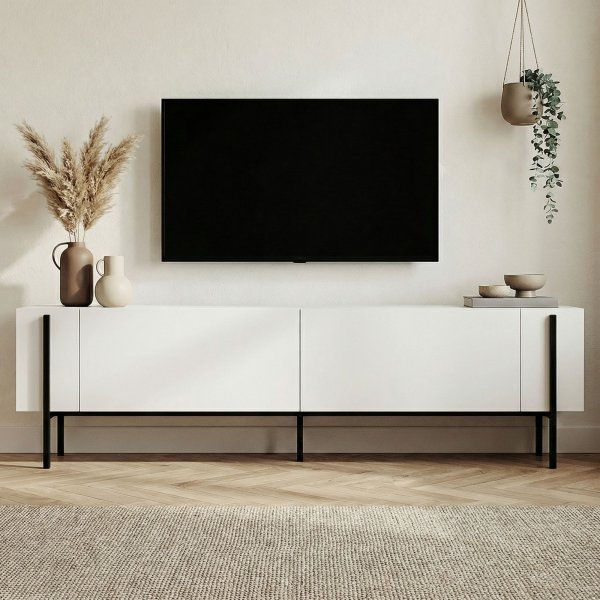 TV-stativ Nemming 180 cm - Hvit/svart
